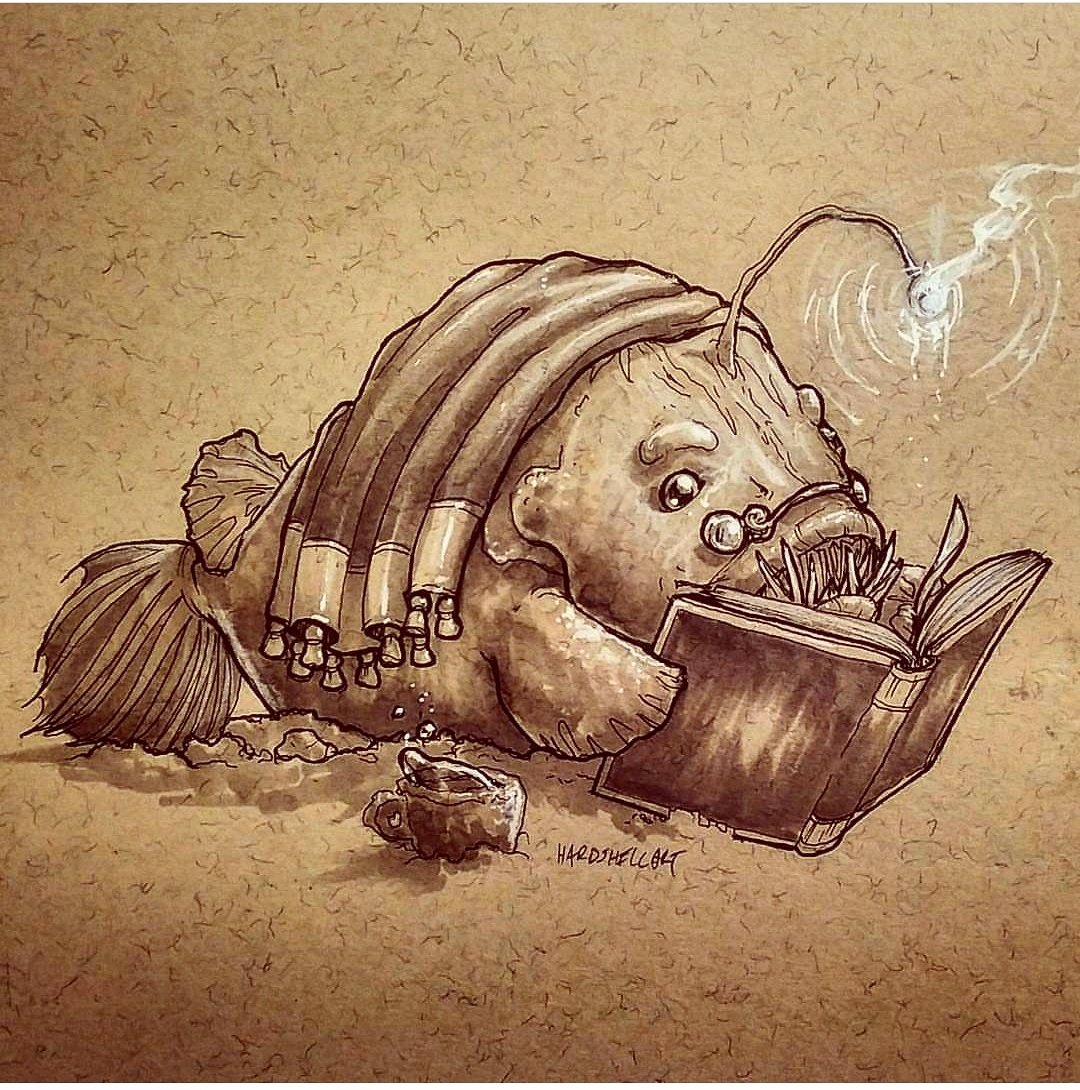 1080x1090 On Twitter - Angler Fish Sketch