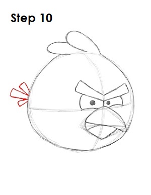 300x388 How To Draw Angry Birds (Red) - Angry Bird Sketch