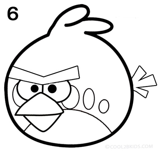 550x528 How To Draw Angry Birds (Step By Step Pictures) Cool2bkids - Angry Bird Sketch