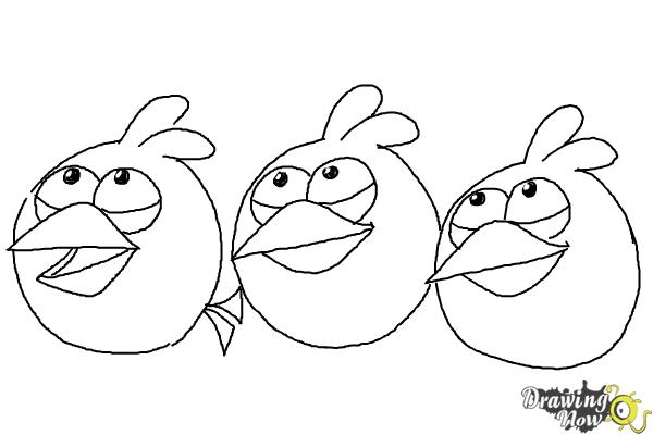 600x400 How To Draw Angry Birds The Blues, Blue Birds - Angry Bird Sketch