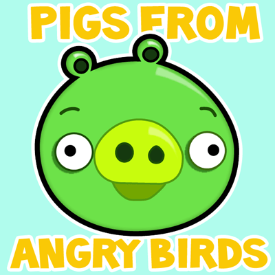 400x400 How To Draw Green Pig From Angry Birds Game In With Easy Step By - Angry Bird Sketch