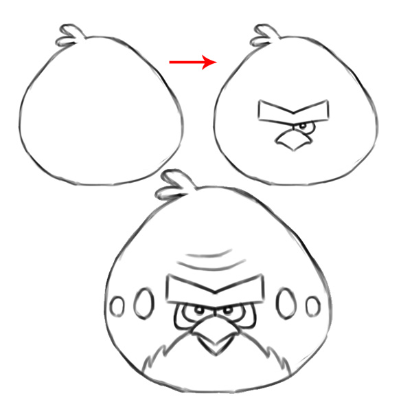 600x595 Photoshop Madness Make Your Own Angry Bird Fan Art With - Angry Bird Sketch