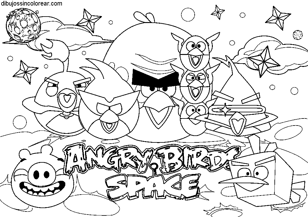 1000x707 Angry Birds Blog Dibujando Angry Birds Space - Angry Birds Space Sketch