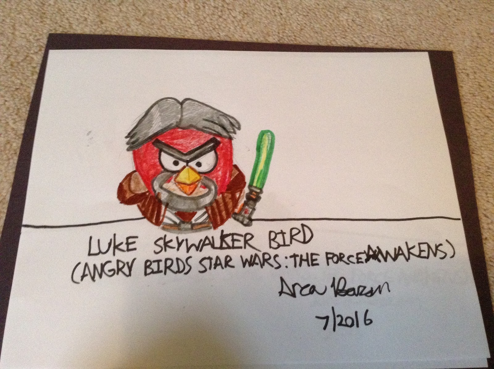 1600x1195 Angry Birds Star Wars The Force Awakens Fanart Old Luke - Angry Birds Star Wars Sketch