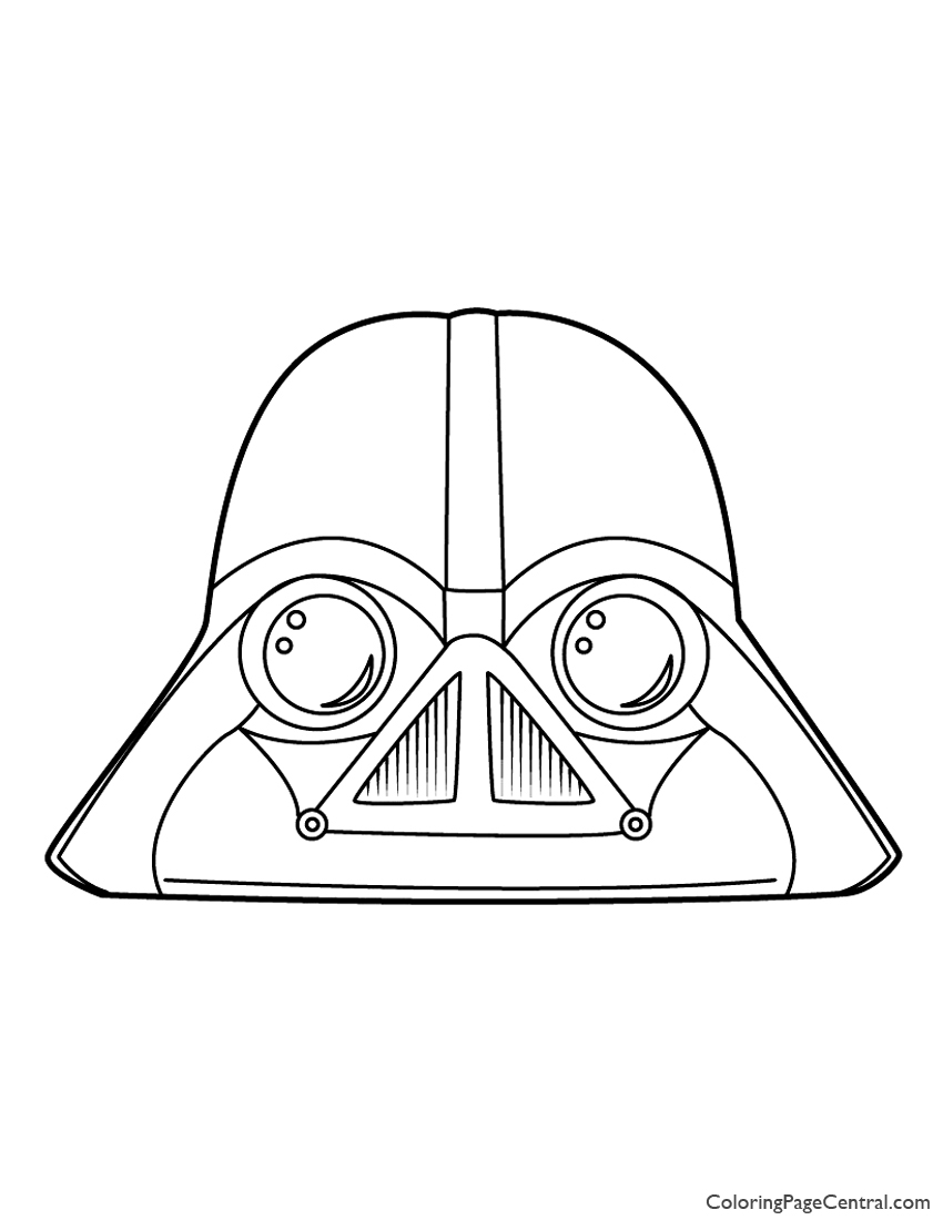 850x1100 Angry Birds Star Wars Darth Vader 01 Coloring - Angry Birds Star Wars Sketch