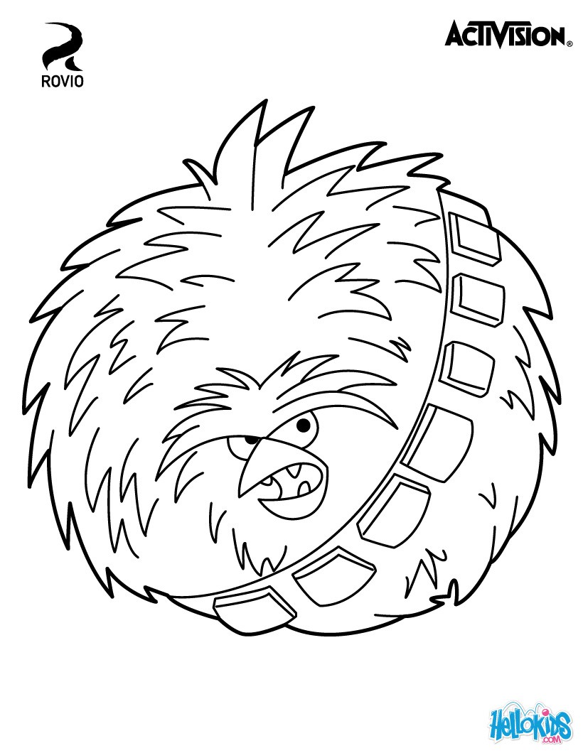 820x1060 Chewbacca Coloring Pages - Angry Birds Star Wars Sketch
