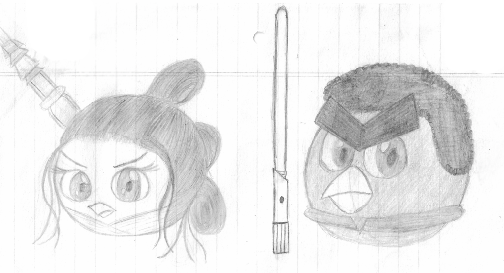1024x554 Finn And Rey (Angry Birds Star Wars Version) By Santiaguaysol13 On - Angry Birds Star Wars Sketch