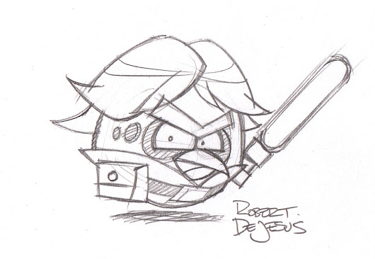 530x366 Pencil Sketch Of Angry Luke From The Angry Birds Star Wars Series - Angry Birds Star Wars Sketch