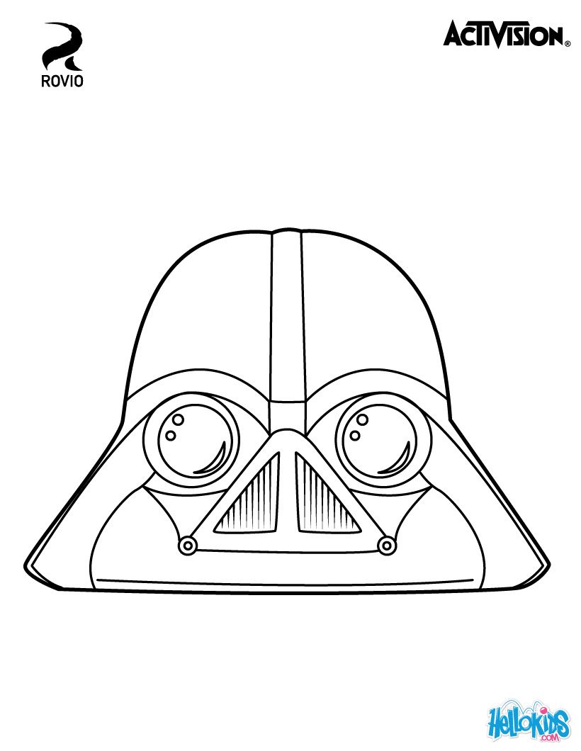 820x1060 Vader Angry Birds Coloring - Angry Birds Star Wars Sketch