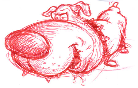 450x286 Barking Dog Cartoon Sketch - Angry Dog Sketch
