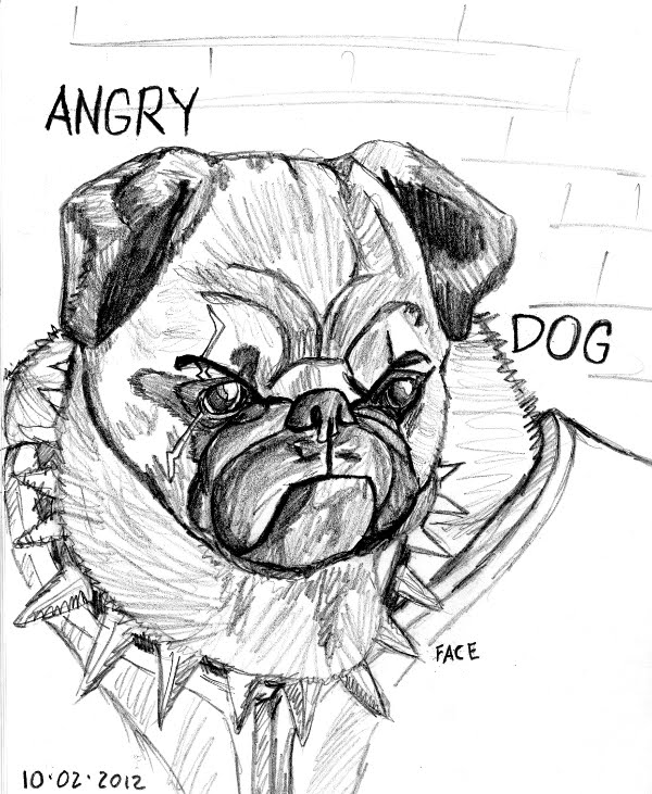 600x731 A Little Bit Sketchy Angry Dog Face - Angry Dog Sketch