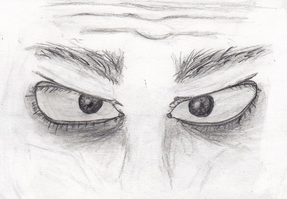 919x638 Angry Eyes Artwork By Leo Bailey - Angry Eyes Sketch