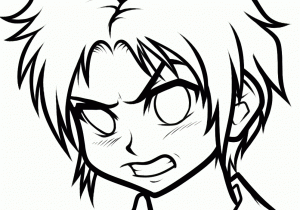 300x210 Drawings Of Angry Faces Face Drawing Easy Boy - Angry Face Sketch