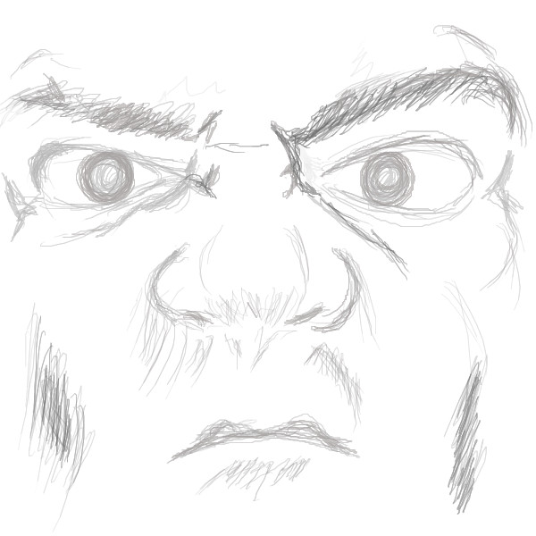600x600 - Angry Face Sketch