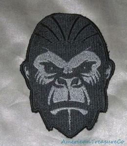 260x300 Embroidered Angry Gorilla Harambe Ape Dark Gray Tribute Patch Iron - Angry Gorilla Sketch