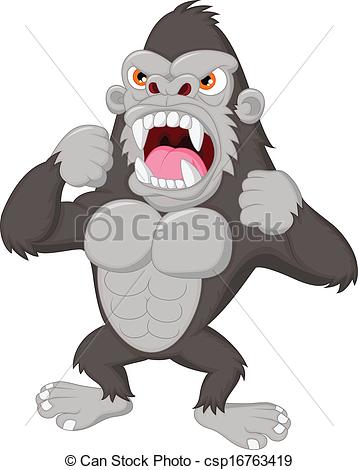 358x470 Collection Of Gorilla Drawing Angry High Quality, Free - Angry Gorilla Sketch