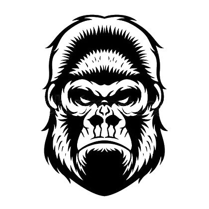 420x420 Angry Gorilla Face Tattoo Design - Angry Gorilla Sketch