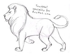 230x184 Drawn Lion Angry Lion - Angry Lion Sketch