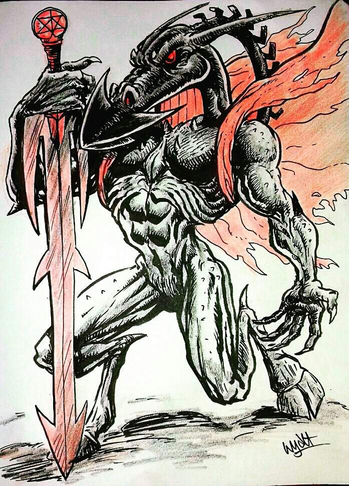 697x970 Nemesis The Warlock! (Inktober Day 16 - Angular Sketch