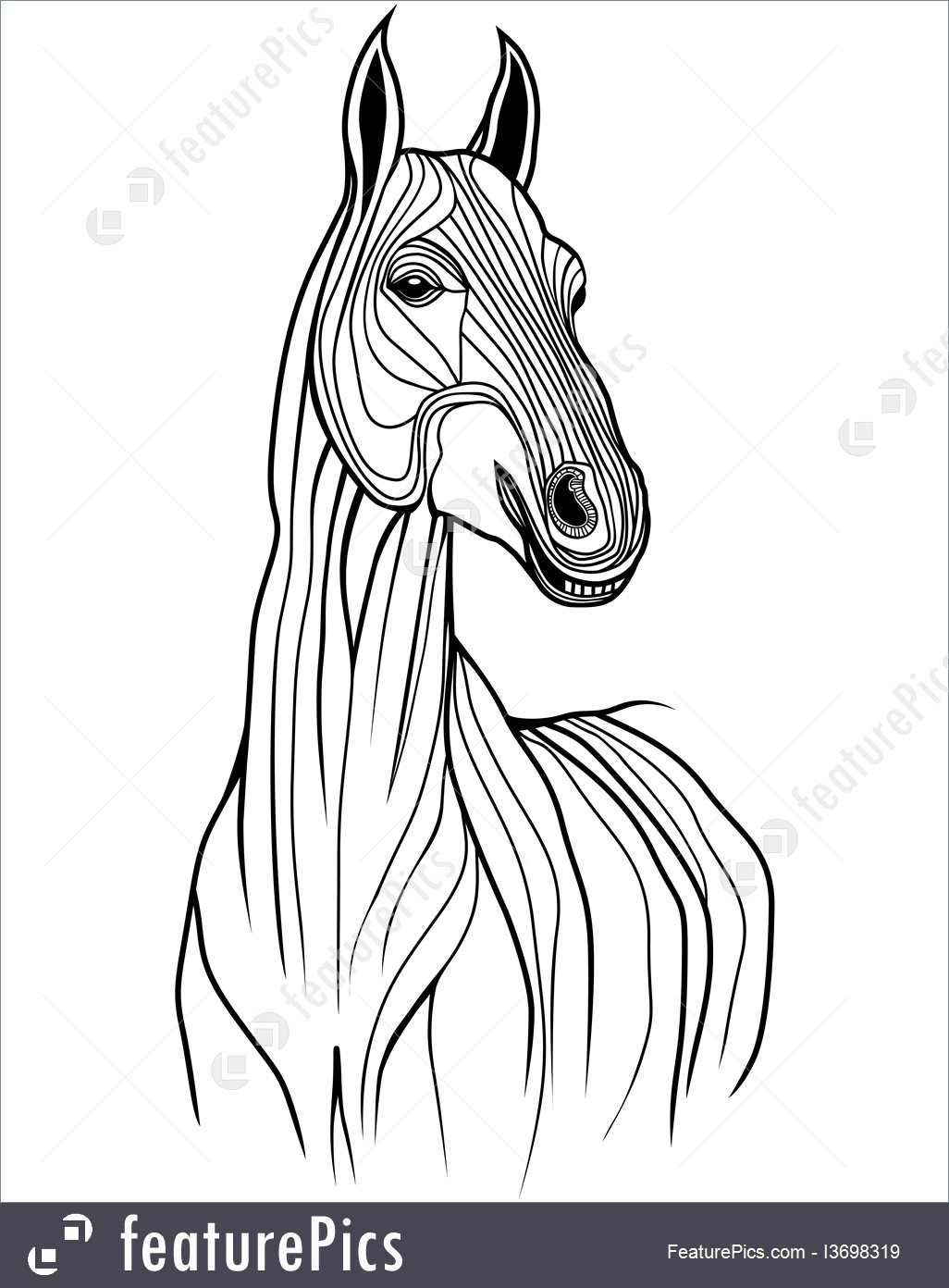 1026x1392 Domestic Animals Horse Head For T Shirt. Sketch Tattoo Design - Animal Head Sketch