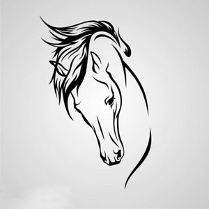 300x300 Horse Head Sketch Big Sizes Reusable Stencil Wall Decor Animal - Animal Head Sketch