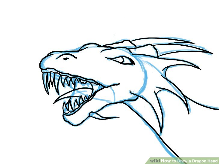 728x546 How To Draw A Dragon Head (With Pictures) - Animal Head Sketch