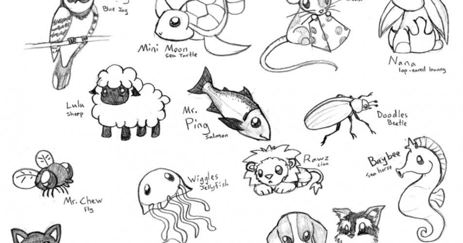 952x500 Cute Animal Drawings Tumblr Amazing Wallpapers - Animal Sketch Wallpaper