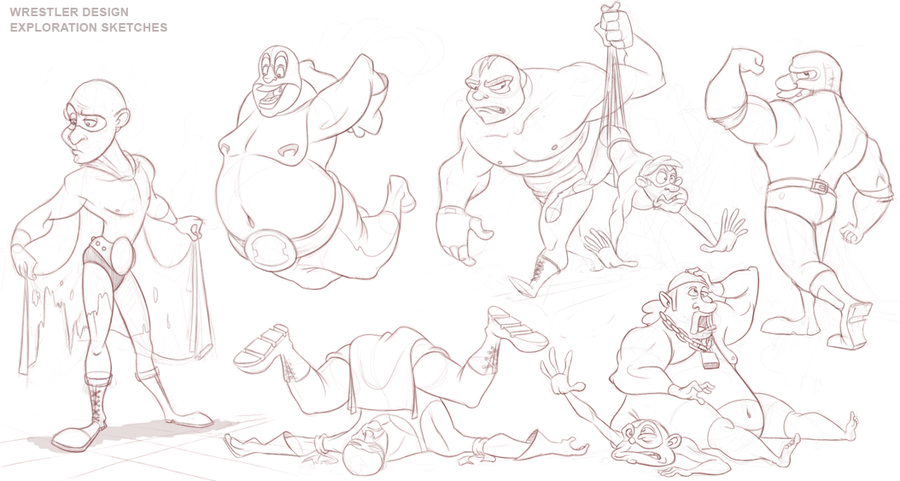 900x481 Wrestler Animation - Animation Sketches