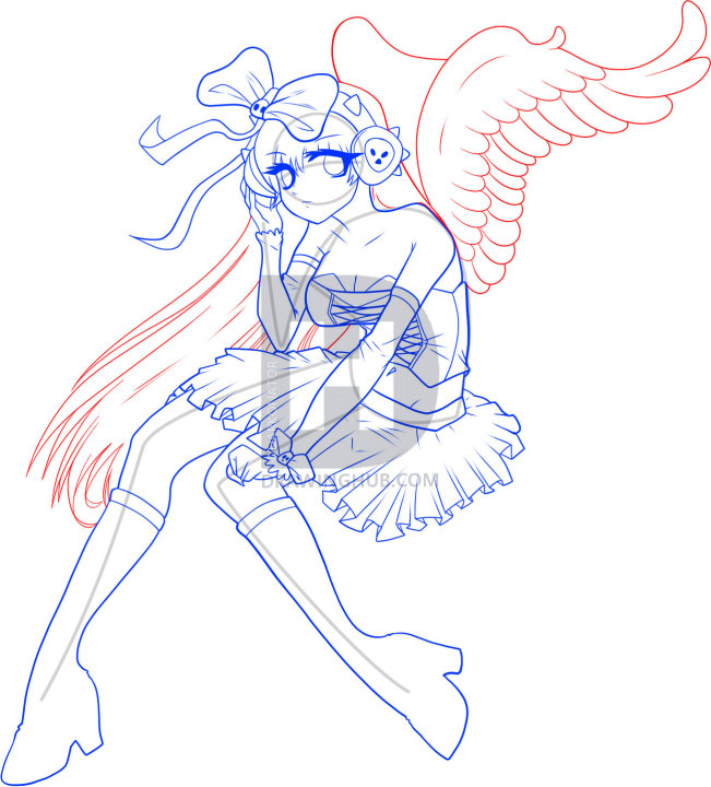 651x720 How To Draw An Angel Girl, Draw An Anime Angel, Anime Angel, Step - Anime Angel Sketch