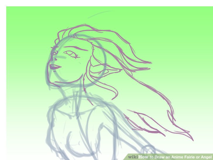 728x546 How To Draw An Anime Fairie Or Angel 8 Steps (With Pictures) - Anime Angel Sketch