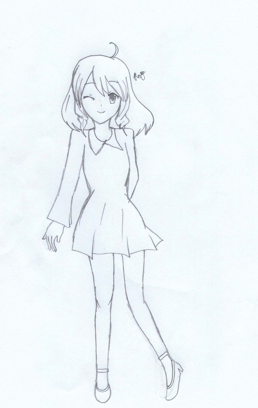 20+ Latest Anime Girl Simple Drawing Of A Girl Full Body
