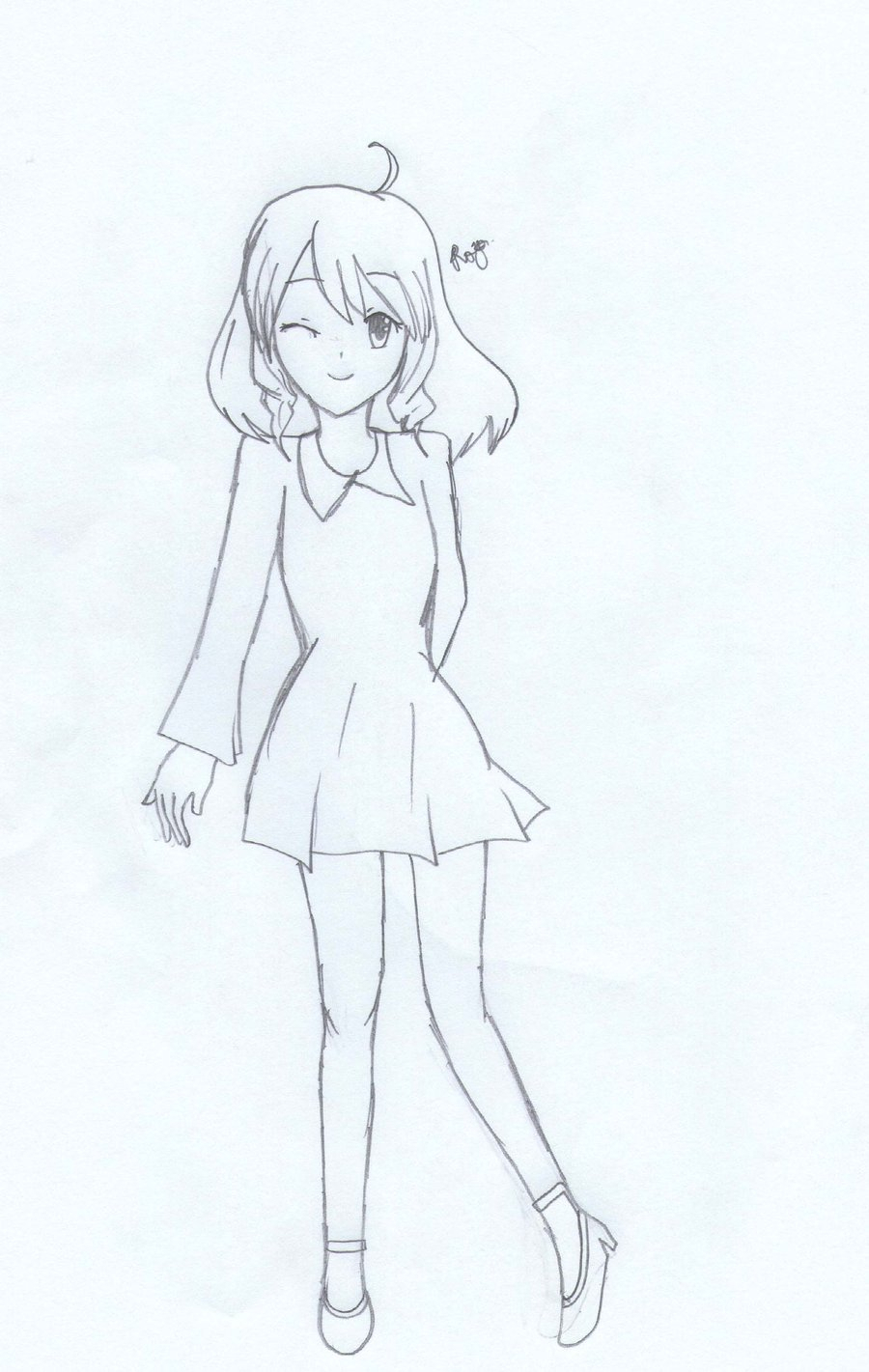 20+ Inspiration Full Body Simple Full Body Anime Girl Sketch