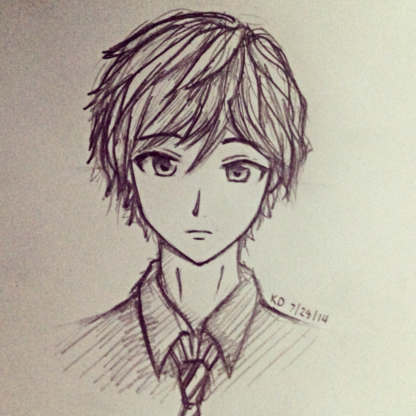 Anime Boy Sketch 21 
