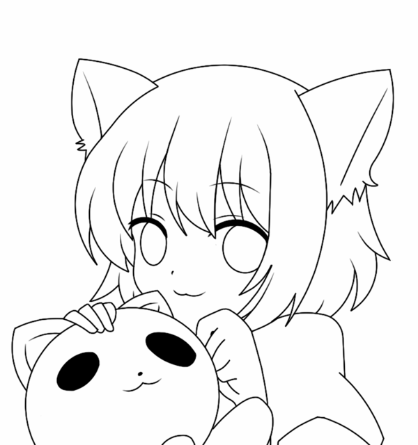 anime cat drawing easy