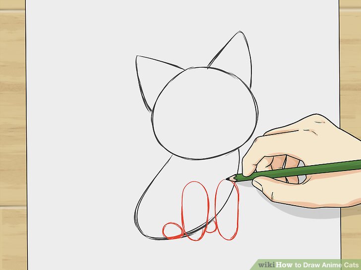 728x546 How To Draw Anime Cats 6 Steps (With Pictures) - Anime Cat Sketch