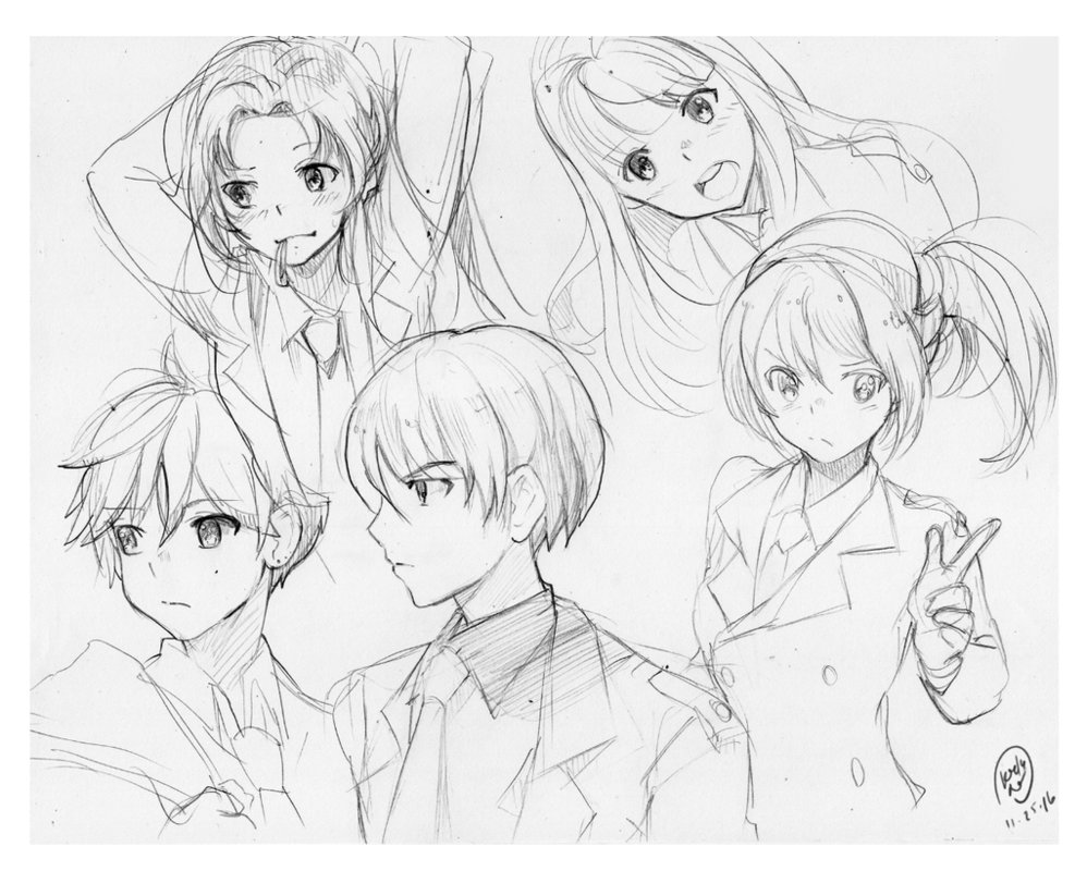 998x800 Anime Character Sketches By Keididoodle - Anime Character Sketches