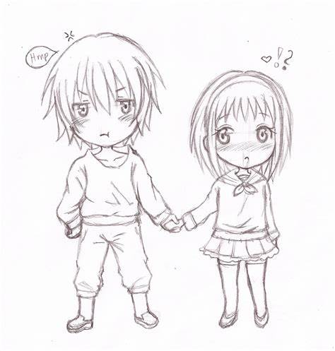 474x497 Cute Anime Chibi Couple Drawing. At Cute Chibi Couple By Rabbitmint - Anime Chibi Sketch