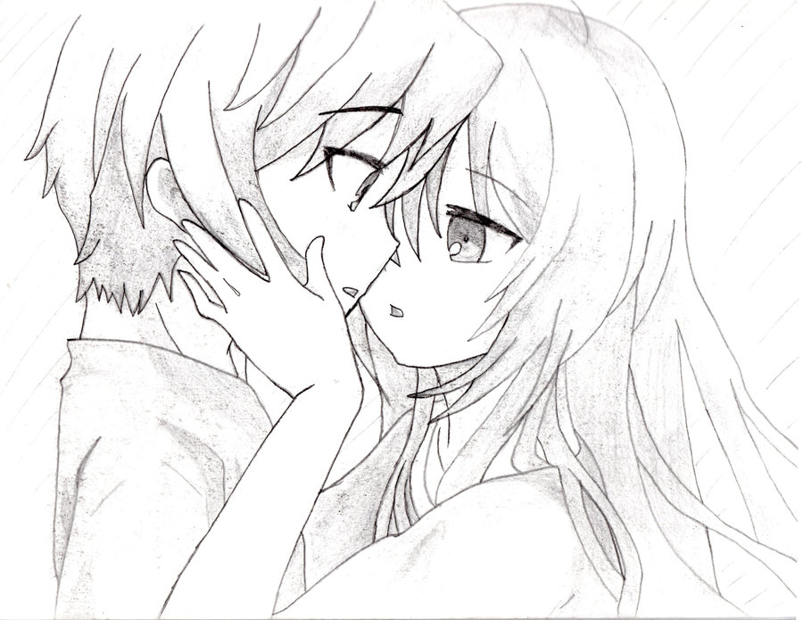 900x695 Anime Couple Sketch By Thejungleboy - Anime Couple Sketch