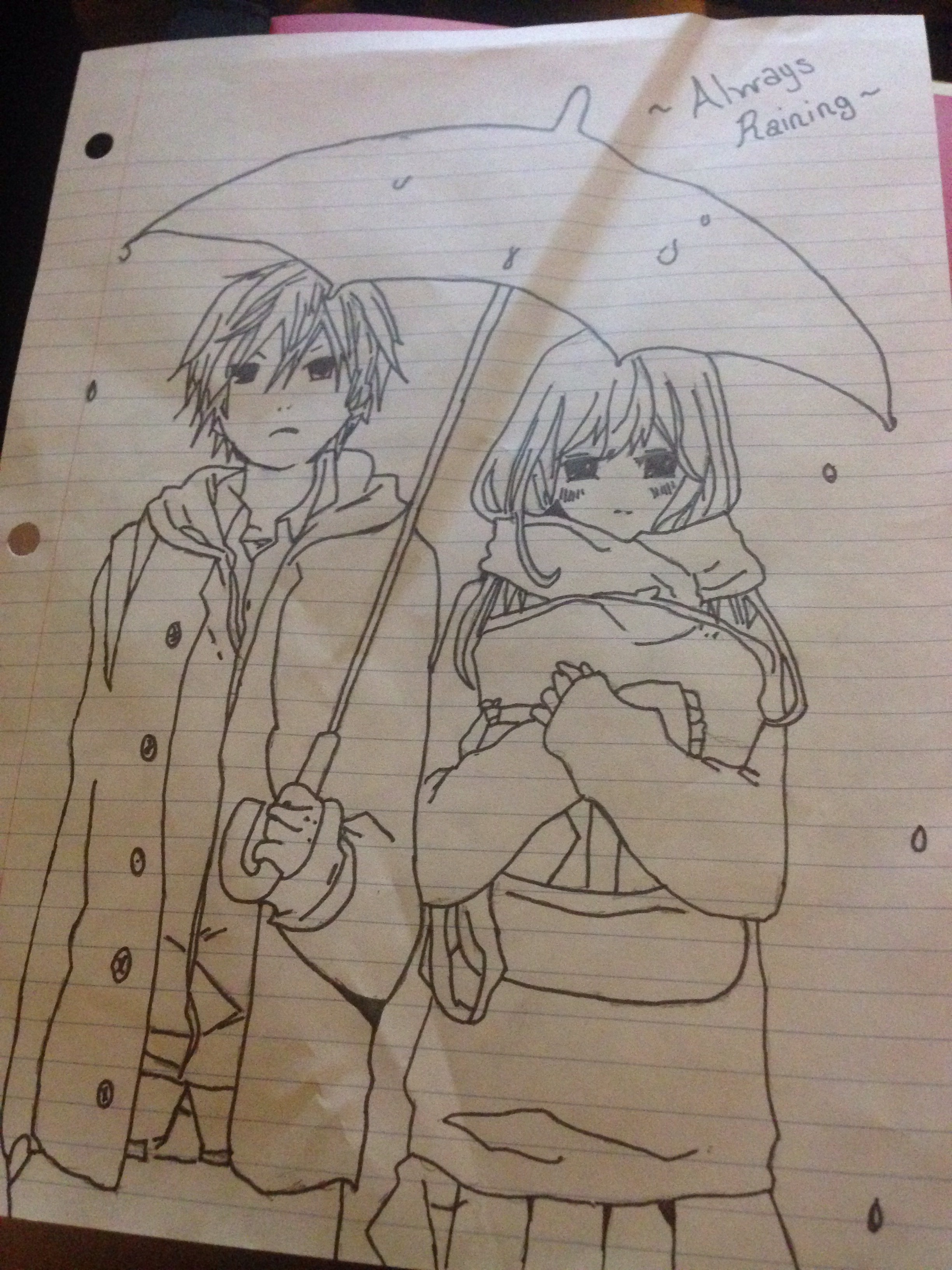 Anime Couple Sketch at PaintingValley.com | Explore collection of Anime ...