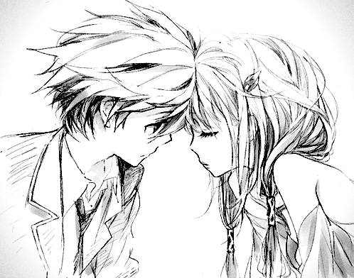 498x392 Super Cute Anime Style Couple Sketches Anime - Anime Couple Sketch