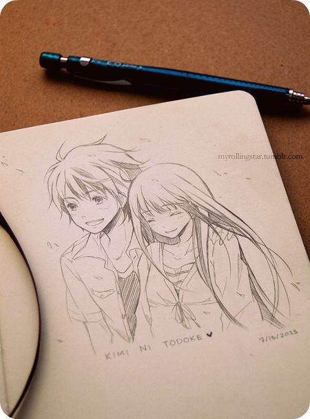 450x607 Anime Art Anime Couple. . .love. . .romance. . .doodle - Anime Couple Sketch