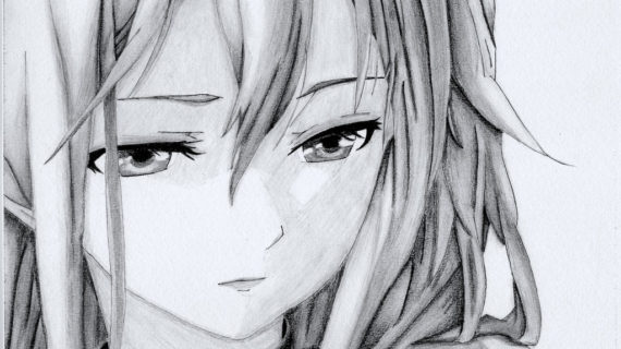 570x320 Cute Cartoon Girl Drawing Cute Cartoon Girl Sketches Anime Cute - Anime Cute Sketch