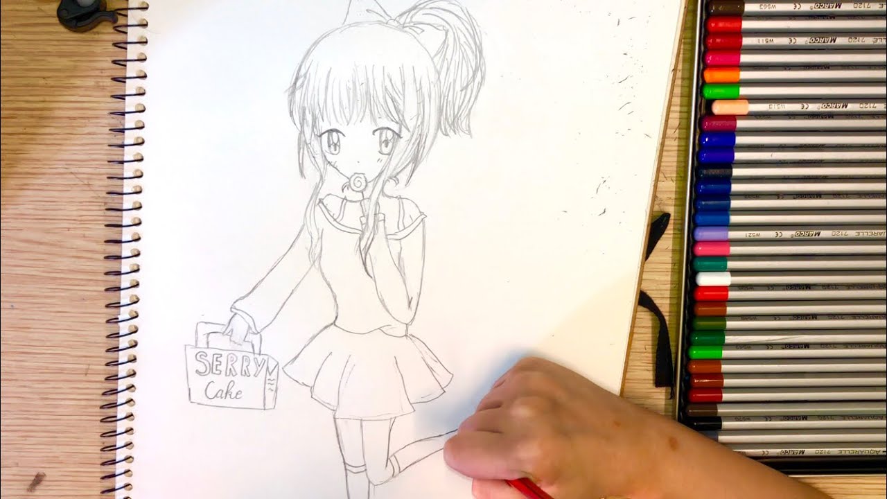 1280x720 How To Draw A Cute Anime Girl Drawing Anime - Anime Cute Sketch