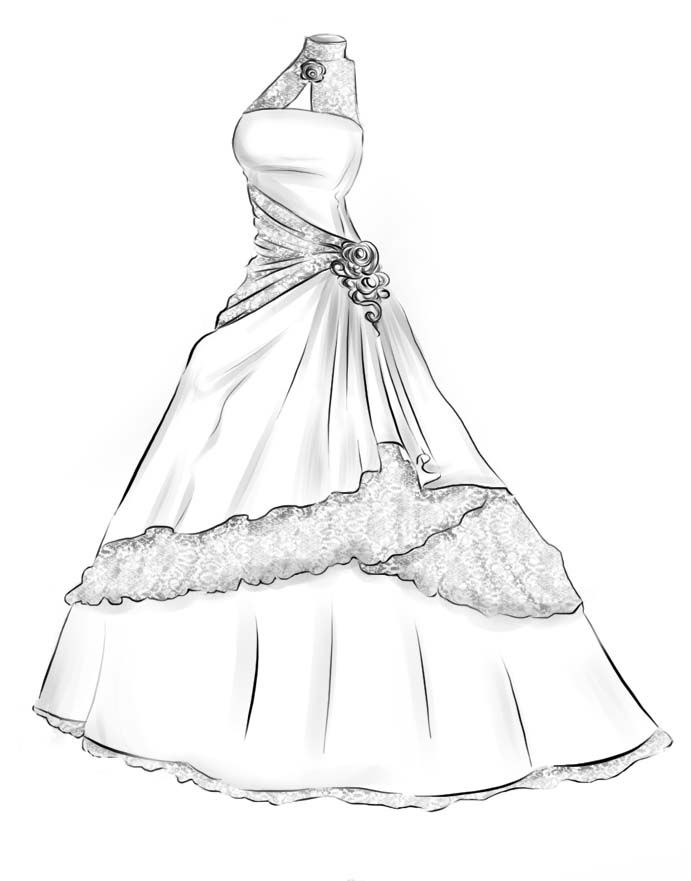 691x881 Dress Designs Drawings - Anime Dress Sketch