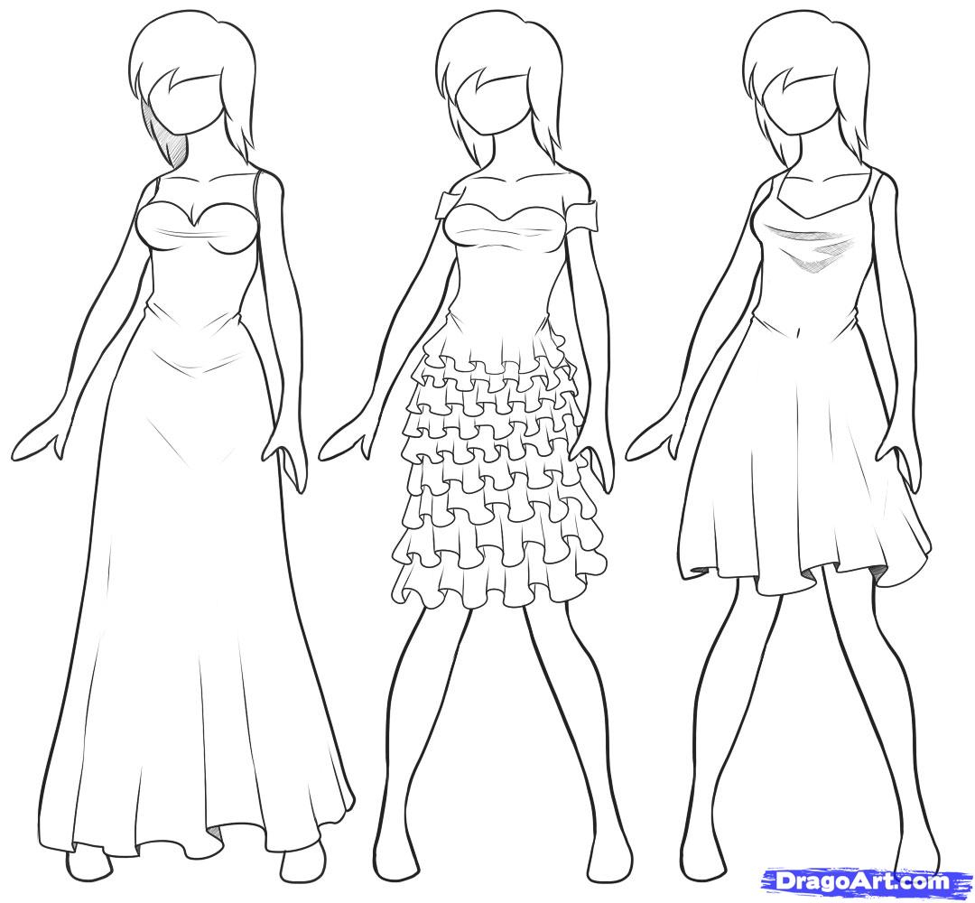 1080x1000 Anime Dress Drawing - Anime Dress Sketch