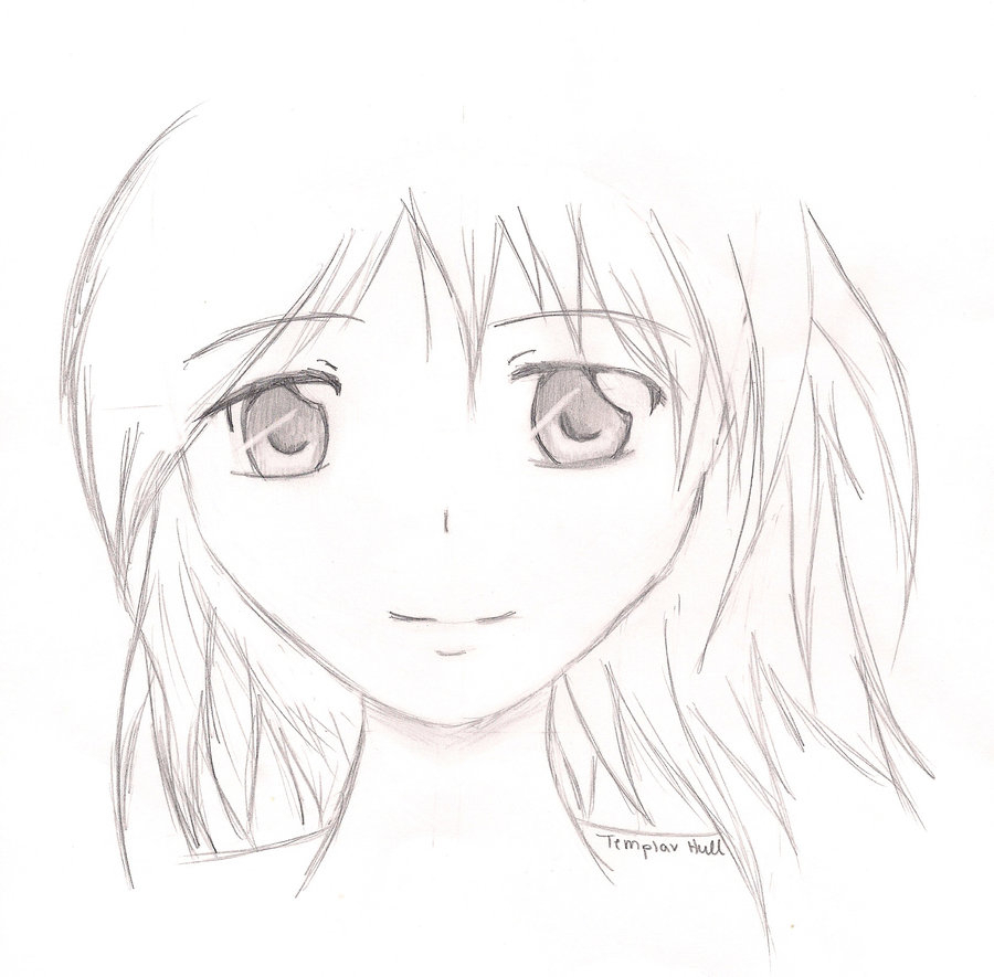 Anime Face Sketch at PaintingValley.com | Explore collection of Anime ...