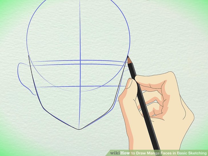 728x546 How To Draw Manga Faces In Basic Sketching (With Pictures) - Anime Face Sketch
