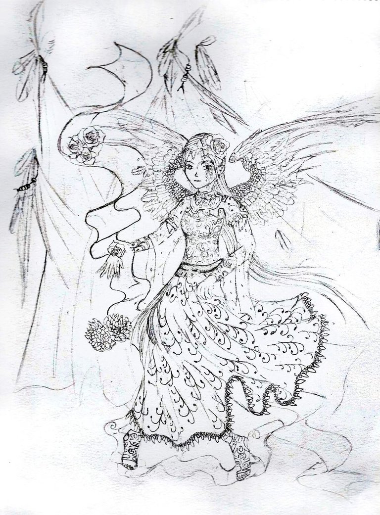 768x1041 Detailed Fairy Sketch By Dark Knight4 - Anime Fairy Sketch