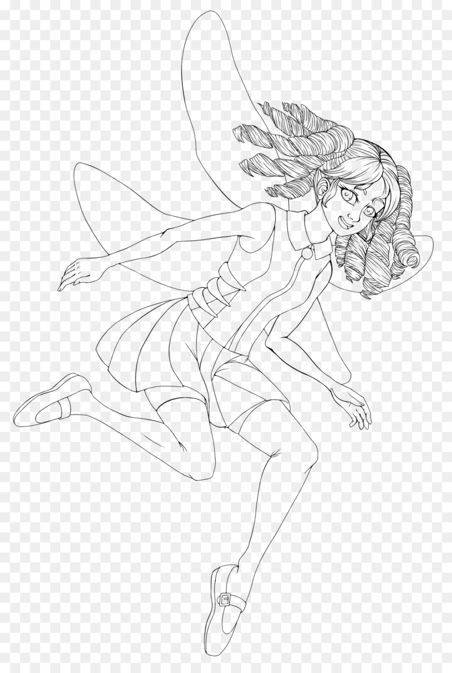 900x1340 Fairy Drawing Line Art Sketch - Anime Fairy Sketch