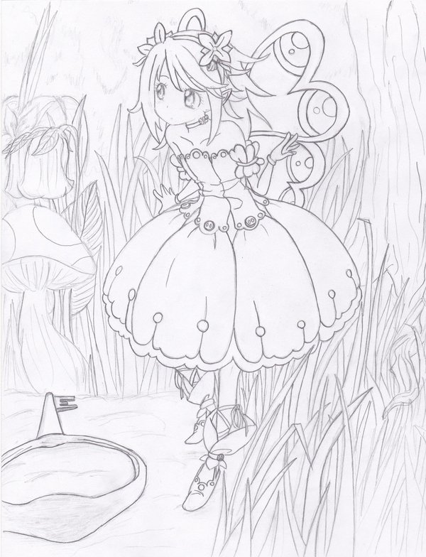 600x784 Anime Fairy Sketch By Gaaras Chocolate - Anime Fairy Sketch
